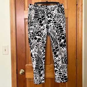 Talbots Hampshire Black and White Floral Trouser